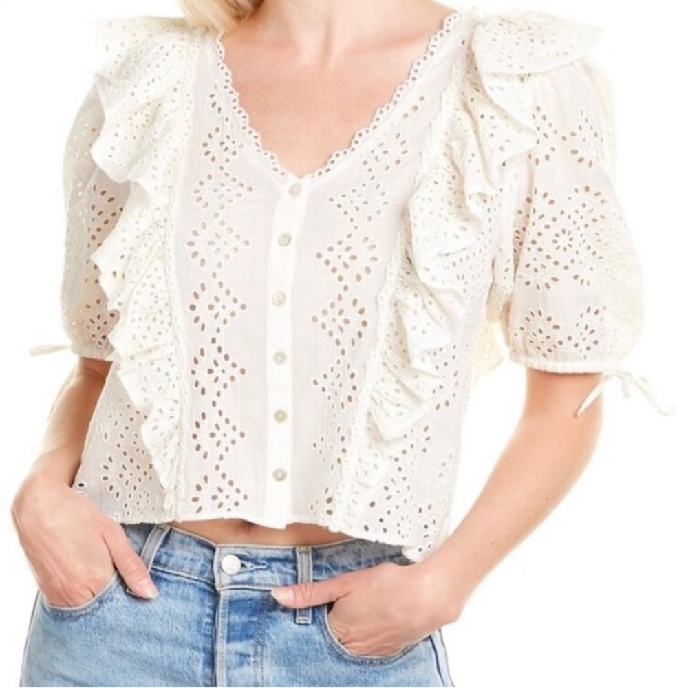 NWT LoveShackFancy Kim Top Ivory Size Medium
